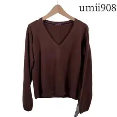 【極美品】umii908 45R Vネック コットン ニット セーター 2