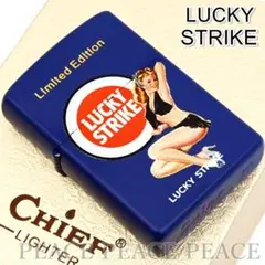 CHIEF 海外限定モデル ラッキーストライク ガール ネイビー オイルライター