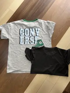 CONVERSE グレー Tシャツとブラック Tシャツ セット