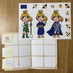 万博　砂ンプラリー　台紙　EU シール