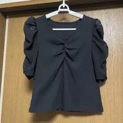 GUカットソー　シアードット袖　ブラック Mサイズ