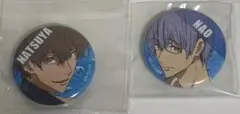京アニ 缶バッジ Free! 2点 ガチャガチャ 桐嶋夏也 尚