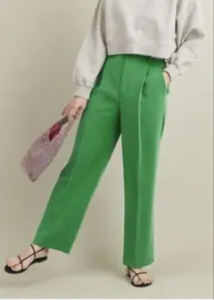 ビューティー＆ユース 38ダブルクロスタックワイド ストレートパンツ