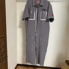 New Balance グレー ストライプ オーバーオール オールインワン