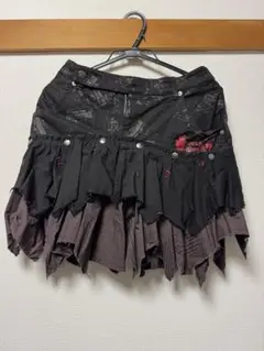 【Sixh. 】h.NAOTO 巻きスカート 刺繍 ラメ スカート 変形 黒 Sixh. 】h.NAOTO 巻きスカート 刺繍 ラメ スカート 変形 黒 スカート