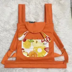 トロピカルフルーツ×オレンジ うさ耳 抱っこひも おんぶひも ドールキャリア