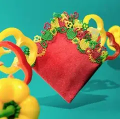 近沢レースタオルハンカチ　パプリカ