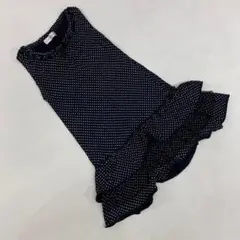 ELFIN DOLL KIDS ドット柄ワンピースフリル黒 130cm