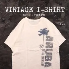 白Tシャツ　ARUBA 椰子の木