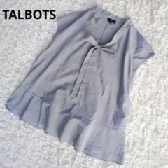【美品】タルボット■ボウタイブラウス フレンチスリーブ ペプラム　М
