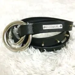 DIESEL leather studs belt bracelet y2k