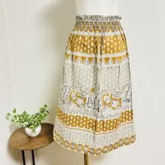 ✨良品✨オレンジとグレーのひざ丈スカート L ORIGINALHAMPSHIRE