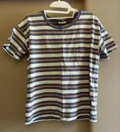 BAYFLOW ストライプ柄 Tシャツ Fサイズ ネイビー系