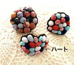 かわいいちりめん細工　和風置物　ハスの花　インテリア　ハート型あり