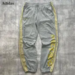 アディダス【2XL】スウェットパンツ 3ストライプ 裾リブ ビッグロゴプリント