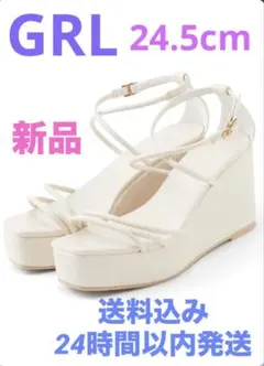 【新品未使用】GRL 厚底スクエアトゥ クロスサンダル アイボリー