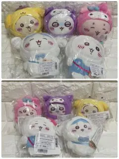 新品 ちいかわサンリオコラボ　マスコット全5種コンプリート・ぬいぐるみ5種セット