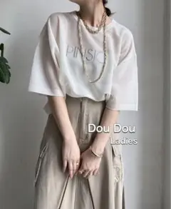 【新品未使用】DouDou シアーPINSIOロゴニット WEB限定 レディース