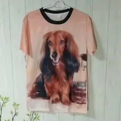 かわいいTシャツ　Mサイズ　犬柄　夏用Tシャツ 　ダックスフンド