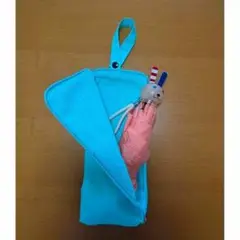水色 ループ付タオル カラフルキャラクター付き