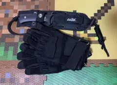 サバイバルナイフ アウトドア用 刃厚5.5mm グローブ付き