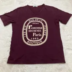 renoma VネックTシャツ M ワインレッド