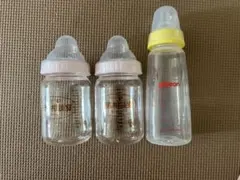 ガラス製哺乳瓶3本セット