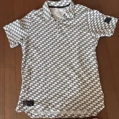 adidas ストライプポロシャツ M ホワイト/ブラック