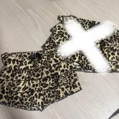 ヒョウ柄フリルキュロット9-12M(74～80cm)