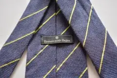 Ermenegildo Zegna ネクタイ ネイビー ストライプ　イタリア製