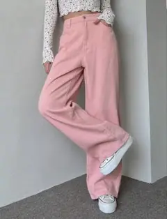 【DAZY】SHEINピンク ワイドパンツ JP-M