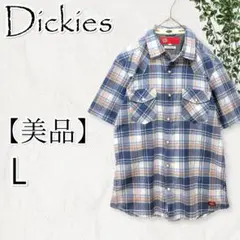 ◎Dickies★メンズ 半袖 マルチカラー チェック シャツ コットン L
