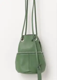 美品MARCO MASI マルコマージ 巾着バッグ　ショルダーバッググリーン