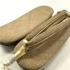 新品 別誂 高級 希少 草履 本パナマ パナマ 夏 単衣 Lサイズ