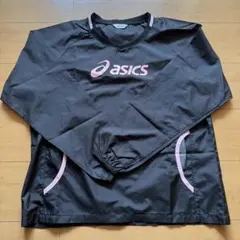 asics 長袖　ブラック ピンク