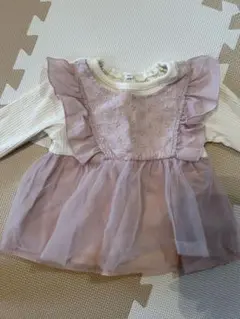フリル付きピンクトップス 90サイズ