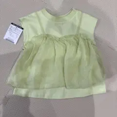 【新品未使用タグ付き】breeze淡い黄色 フリル付きトップス 80cm