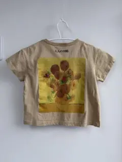 【週末限定割】しまむら　大人の図鑑　ゴッホのひまわり Tシャツ 100