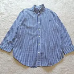 【美品】ジムフレックス　ギンガムチェック　七分袖　シャツ