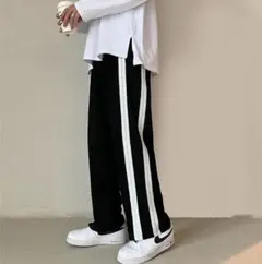 ワイドパンツ ストリート XL ゆったり おしゃれ カジュアルパンツ ブラック