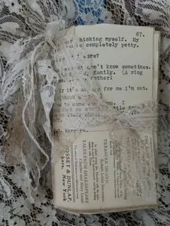 antique s〜コラージュ専用紙束雑記帳♪ 雑記帳　アンティーク　洋書