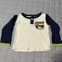キッズ 長袖カットソー バイク刺繍トレーナー80サイズ