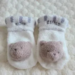 ジェラートピケ　もこもこソックス　クマ　美品