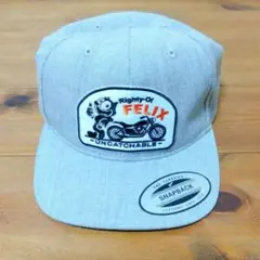 キッズ　帽子　FELIX キャップ　グレー　リメイク