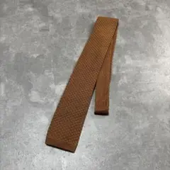 vintage basic design brown knit necktie