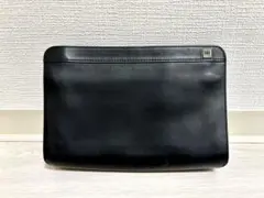 【希少デザイン】dunhill 黒 クラッチバッグ 収納袋付き