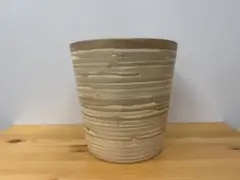 木目調円筒形ごみ箱