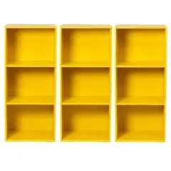 【新品】カラーボックス 3段ボックス 収納棚 3個セット（イエロー）