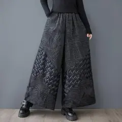 スタイルアップ 気質 エレガント ワイドパンツ 個性的なデザイン 九分丈