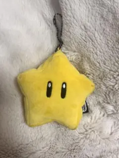 マリオカート　もちもちぬいぐるみ　キーホルダー スター